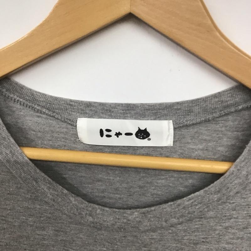ニャー にゃー Tシャツ 半袖 Ne-net 3 プリント X ロゴ、文字 灰 / グレー /  メンズ USED 古着 中古 10133163