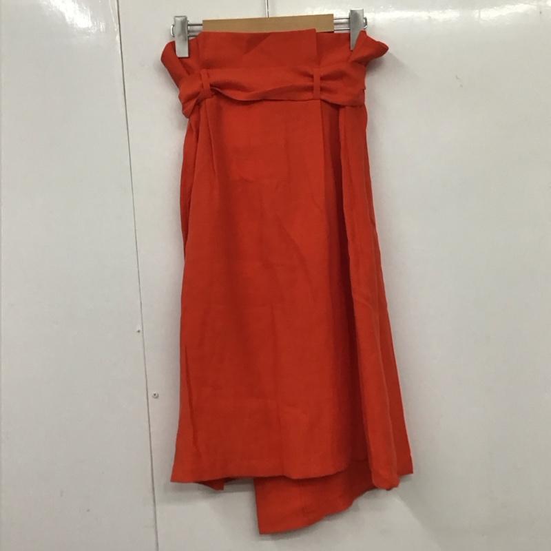 ザラ ZARA スカート ひざ丈スカート 1971/063/679 M 無地 橙 / オレンジ /  レディース USED 古着 中古 10131693
