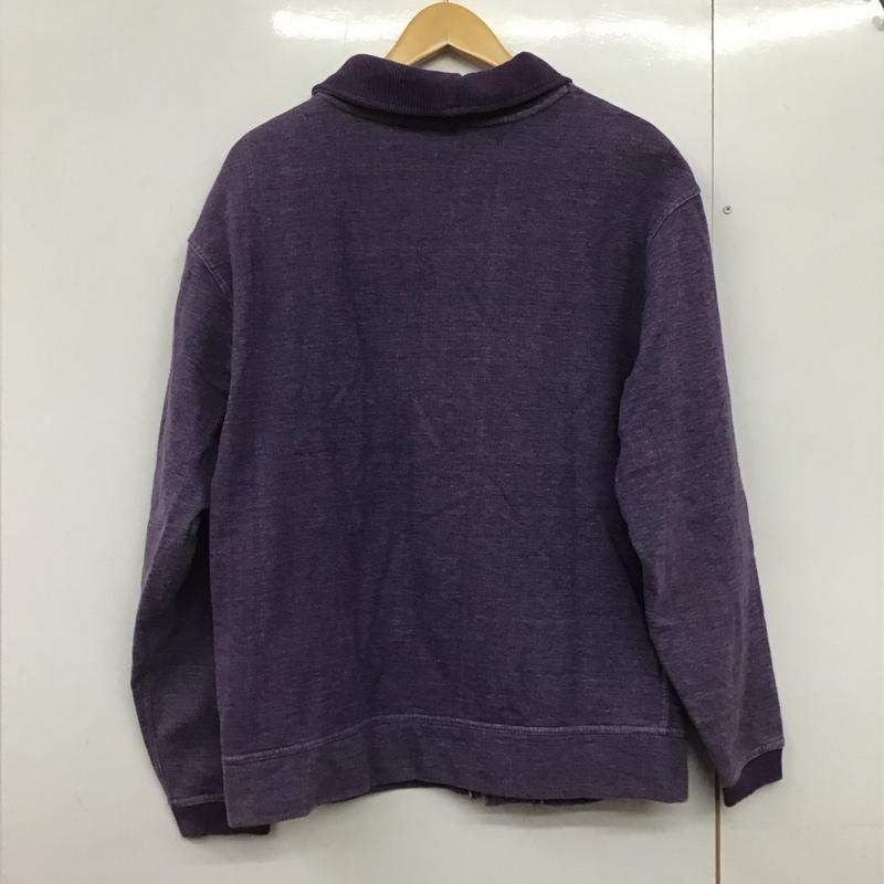 チャムス CHUMS カーディガン 長袖 スウェットカーディガン 長袖カーディガン フロントボタン XL 無地 紫 / パープル /  メンズ USED 古着 中古 10141915