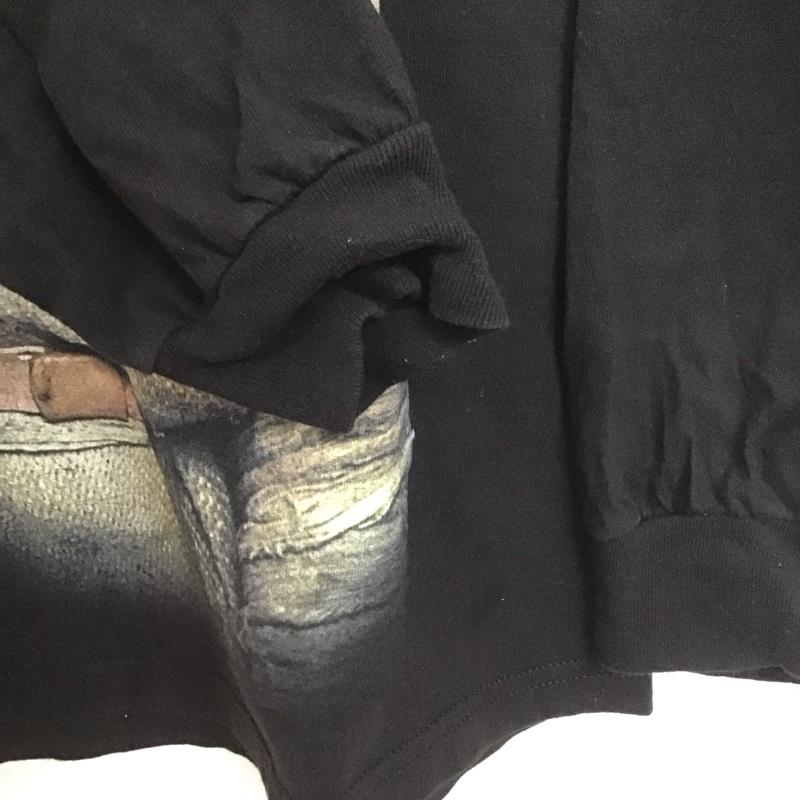 フラグスタフ FLAGSTUFF カットソー 長袖 長袖カットソー プリントカットソー クルーネック プリント 黒 / ブラック /  メンズ USED 古着 中古 10146648