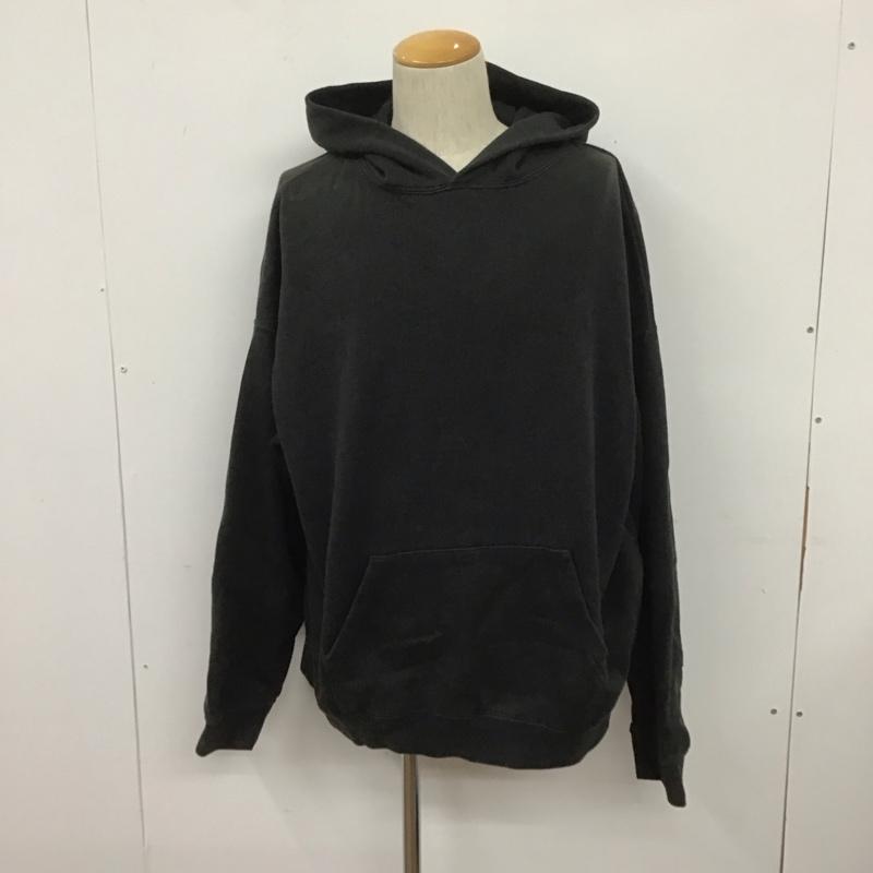 エッセンシャル ESSENTIEL パーカー 長袖 フーディ XL 無地 X プリント 黒 / ブラック /  メンズ USED 古着 中古 10106286