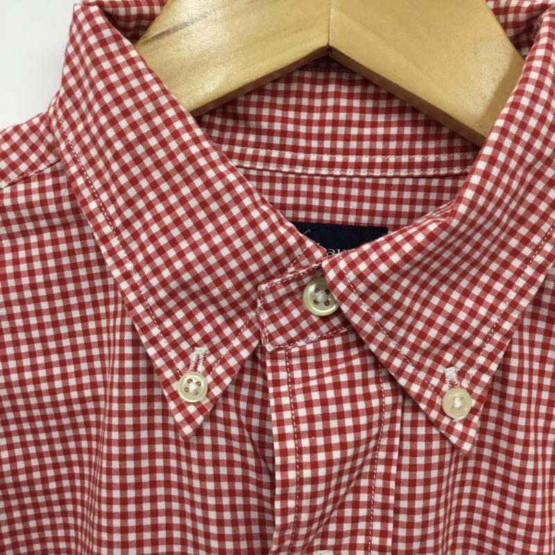 ラルフローレン RALPHLAUREN シャツ、ブラウス 長袖 長袖シャツ チェックシャツ カラーシャツ 長袖カットソー 150cm ロゴ、文字 白 / ホワイト / X 赤 / レッド /  ボーイズ USED 古着 中古 10116539