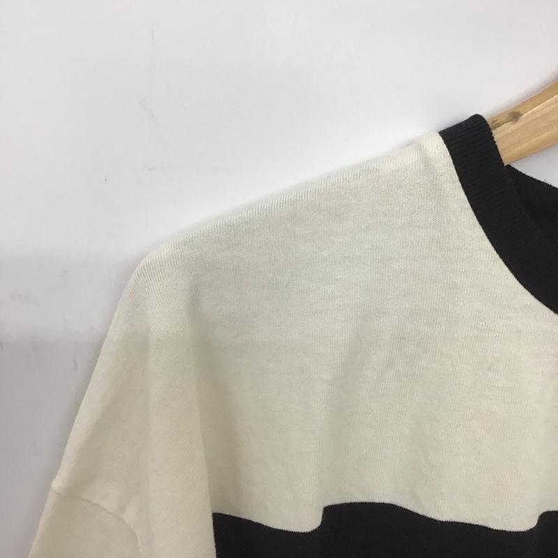 ジーナシス JEANASIS Tシャツ 長袖 FREE ボーダー柄 白 / ホワイト / X 黒 / ブラック /  レディース USED 古着 中古 10149363