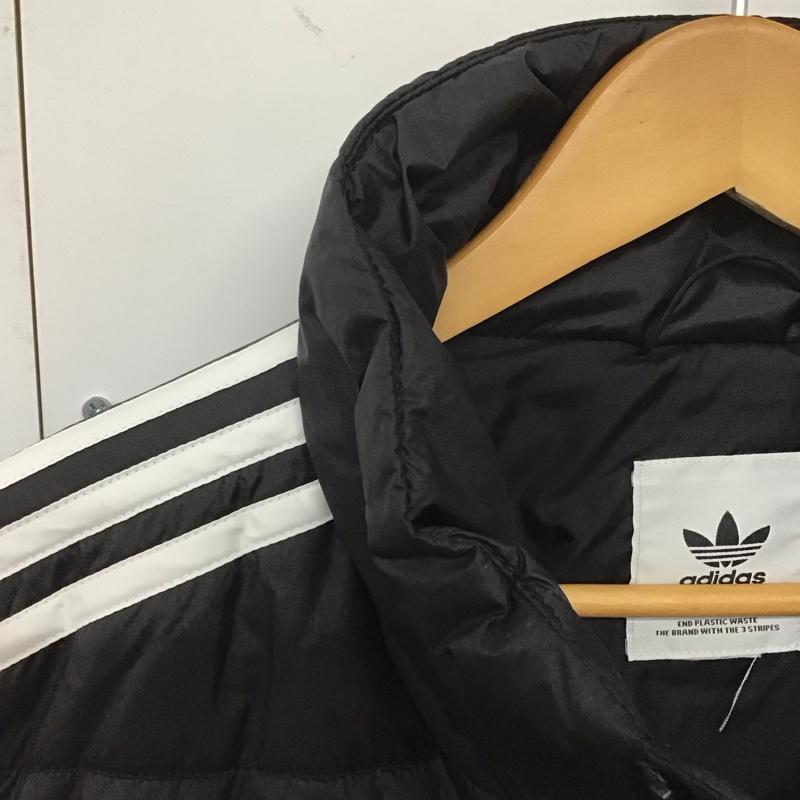 アディダス adidas ベスト ベスト ジップアップベスト ダウンベスト ノースリーブ ロゴ、文字 黒 / ブラック /  メンズ USED 古着 中古 10140139