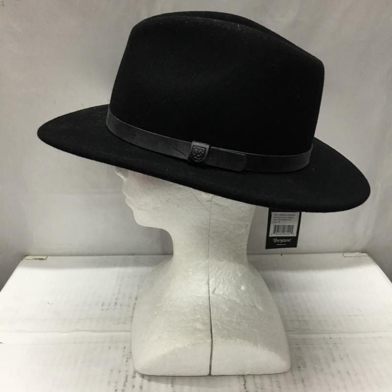 ブリクストン BRIXTON 帽子 ハット MESSER FEDORA 中折れハット 58cm 無地 黒 / ブラック /  メンズ USED 古着 中古 10106347