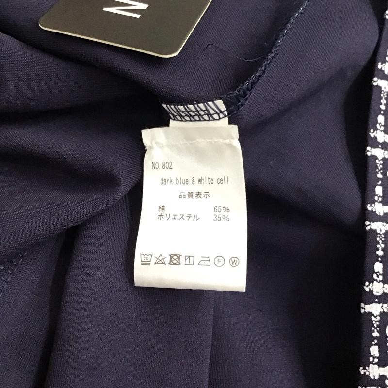 古着 USED ワンピース ロングスカート KAIMILAN 長袖 リボンタイ タグ付き 8 チェック 白 / ホワイト / X 紺 / ネイビー /  レディース USED 古着 中古 10115487