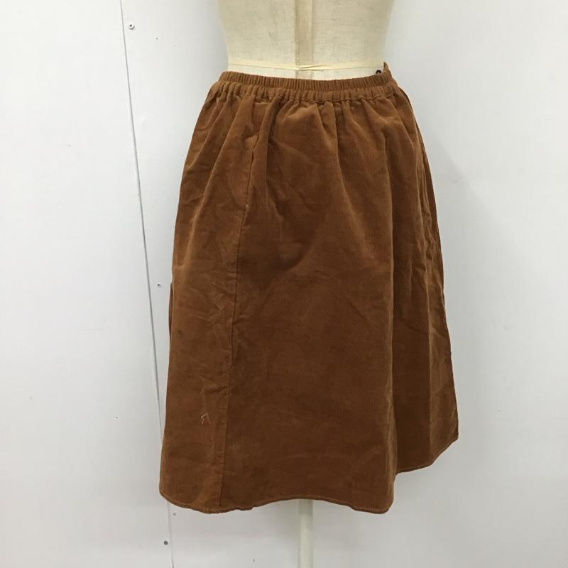 エヘカソポ ehka sopo スカート ひざ丈スカート 1502231 コーデュロイ M 無地 茶 / ブラウン /  レディース USED 古着 中古 10118222