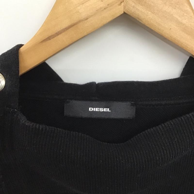 ディーゼル DIESEL パーカー 長袖 長袖パーカー プルオーバーパーカー スウェット XS プリント 黒 / ブラック /  メンズ USED 古着 中古 10147608