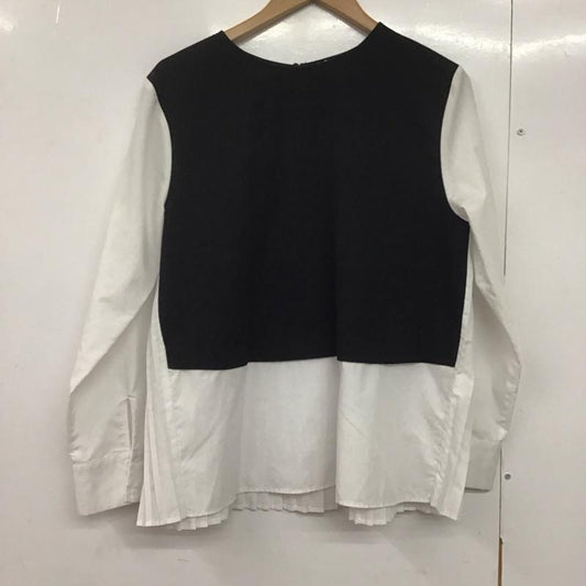 ザラ ZARA カットソー 長袖 M 無地 白 / ホワイト / X 黒 / ブラック /  レディース USED 古着 中古 10144251