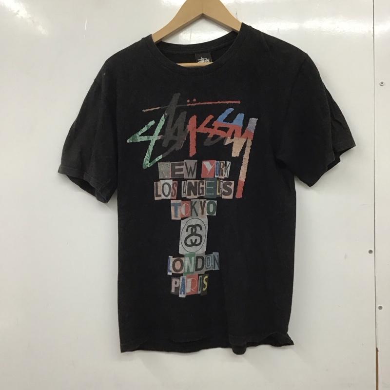 ステューシー STUSSY Tシャツ 半袖 半袖カットソー プリントTシャツ クルーネックカットソー S プリント 黒 / ブラック /  メンズ USED 古着 中古 10135888