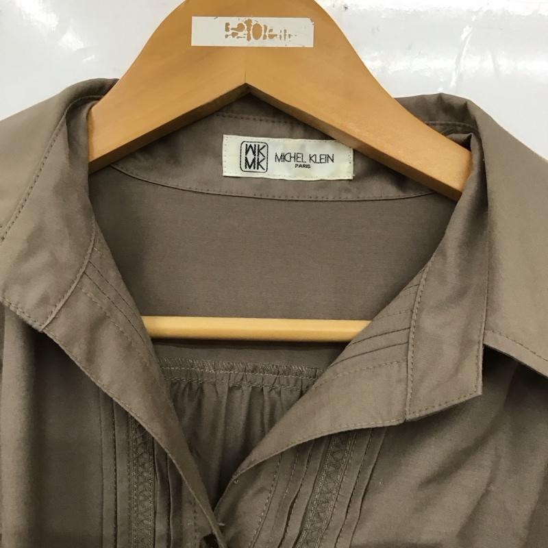 ミッシェル・クラン MICHEL KLEIN ワンピース ひざ丈スカート 38 無地 ベージュ / ベージュ /  レディース USED 古着 中古 10129825