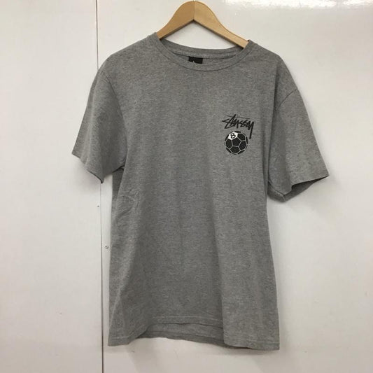 ステューシー STUSSY Tシャツ 半袖 半袖カットソー プリントTシャツ クルーネックカットソー M プリント 灰 / グレー /  メンズ USED 古着 中古 10130577