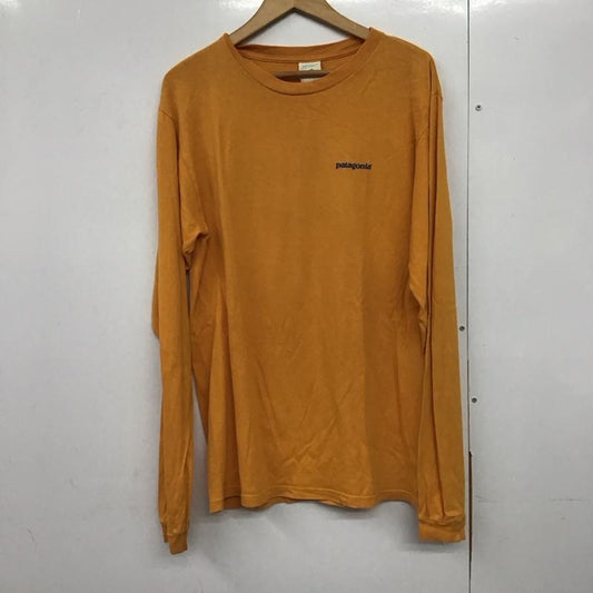 パタゴニア patagonia Tシャツ 長袖 S プリント X ロゴ、文字 橙 / オレンジ /  メンズ USED 古着 中古 10141184