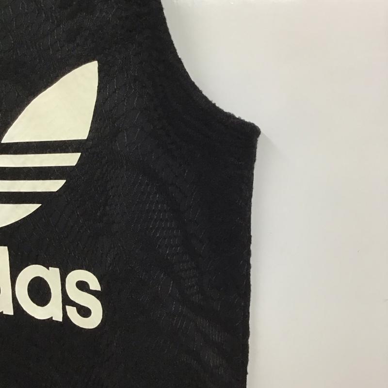 アディダス adidas ワンピース ミニスカート AY6600 タンクトップワンピース TREFOIL TANK DRESS L プリント X ロゴ、文字 黒 / ブラック /  レディース USED 古着 中古 10129853