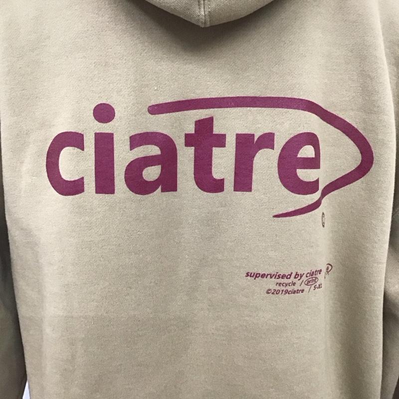 シアター ciatre パーカー 長袖 フーディ プルオーバー M プリント ベージュ / ベージュ /  メンズ USED 古着 中古 10109872