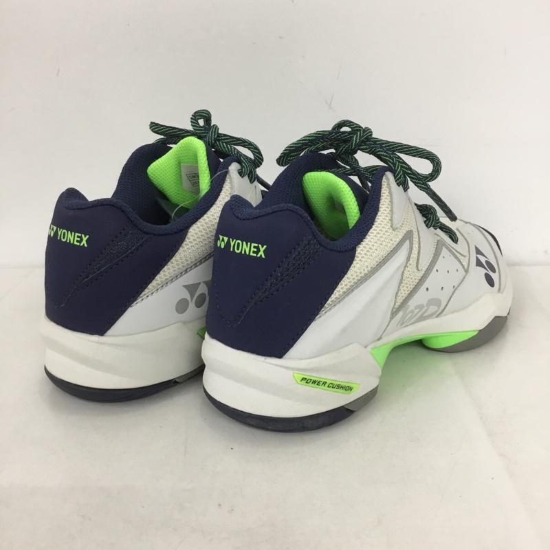 ヨネックス YONEX スニーカー スニーカー SHT107D テニスシューズ パワークッション 107D 23.5cm 23.5cm ロゴ、文字 白 / ホワイト / X 紺 / ネイビー / X 薄緑 / ライトグリーン /  レディース USED 古着 中古 10142499