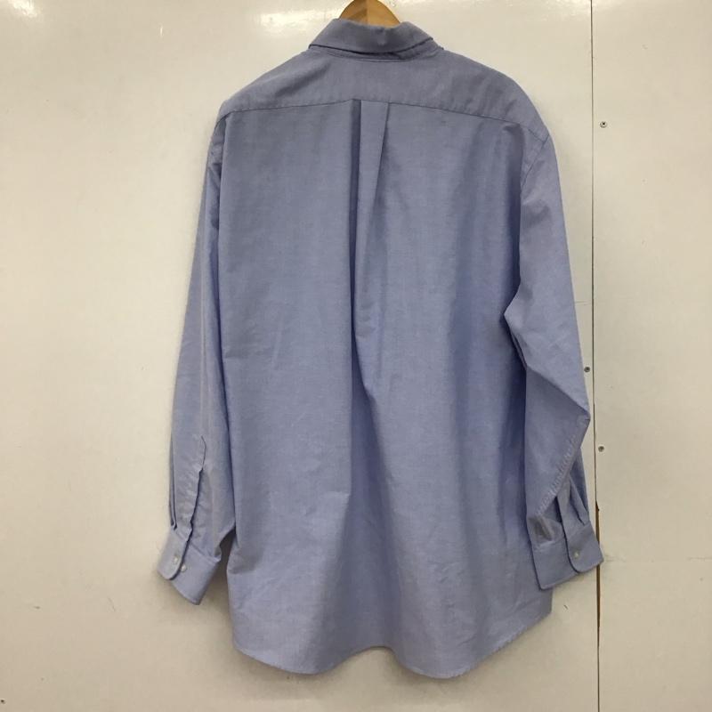 ウ゛ァンヒューゼン VANHEUSEN シャツ、ブラウス 長袖 長袖シャツ 無地シャツ カラーシャツ ボタンダウンシャツ XL ロゴ、文字 水色 / ライトブルー /  メンズ USED 古着 中古 10147020