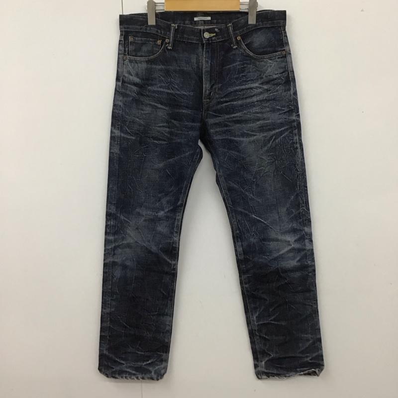 エターナル ETERNAL パンツ デニム、ジーンズ デニムパンツ ストレートパンツ ダメージジーンズ ワイドパンツ 34 総柄 インディゴ / インディゴ /  メンズ USED 古着 中古 10107200