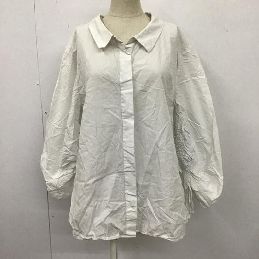 ザラ ZARA TRAFALUC シャツ、ブラウス 長袖 長袖シャツ カラーカジュアルシャツ パフスリーブカットソー M 無地 白 / ホワイト /  レディース USED 古着 中古 10105946