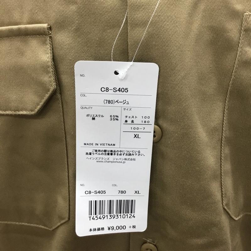 チャンピオン Champion シャツ、ブラウス 長袖 C8-S405 タグ付き XL ワンポイント ベージュ / ベージュ /  メンズ USED 古着 中古 10114795