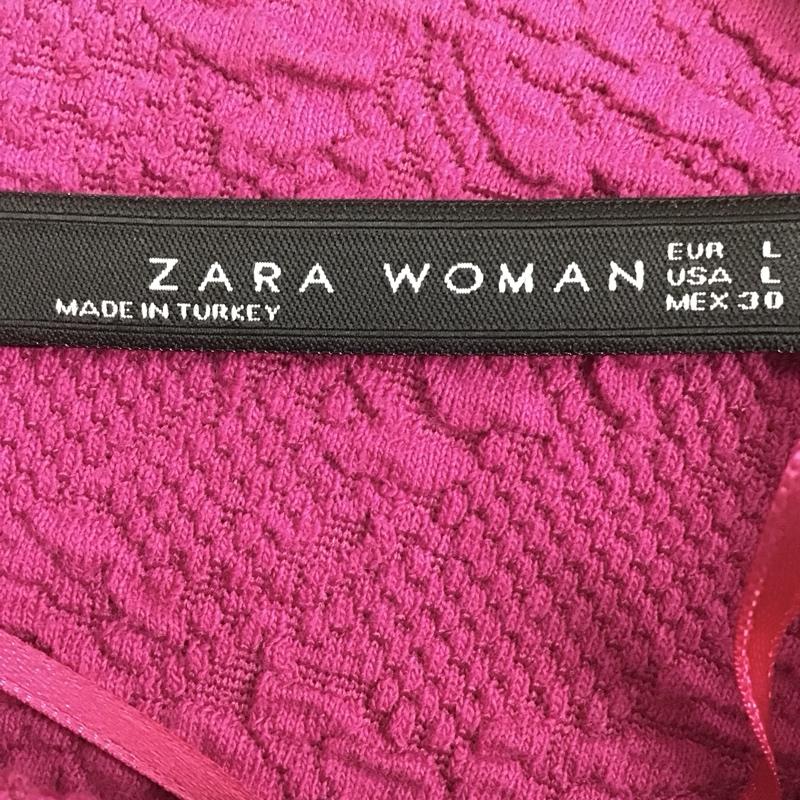 ザラウーマン ZARA WOMAN ワンピース ひざ丈スカート L 無地 桃 / ピンク /  レディース USED 古着 中古 10131505