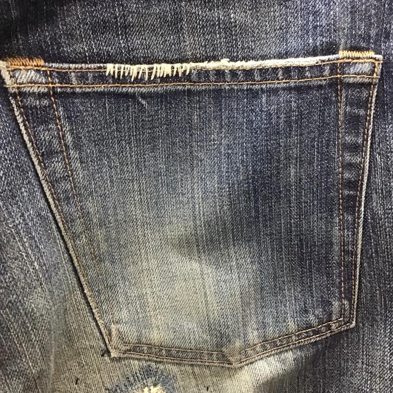 グラム glamb パンツ デニム、ジーンズ デニムパンツ ストレートパンツ カジュアルパンツ 1 ダメージ加工 インディゴ / インディゴ /  メンズ USED 古着 中古 10118424