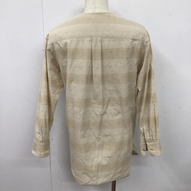 コードナンバーエイト CHORD NUMBER EIGHT シャツ、ブラウス 長袖 長袖シャツ ノーカラーシャツ ヘンリーネックシャツ L 総柄 ベージュ / ベージュ /  メンズ USED 古着 中古 10125313