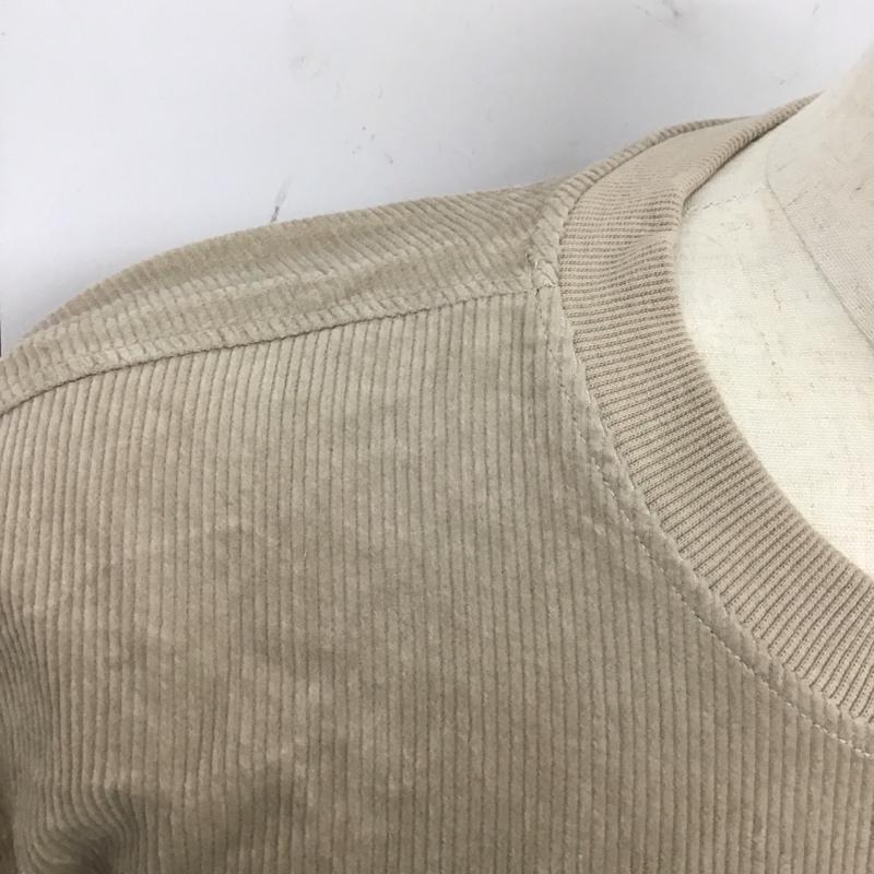 トミー ジーンズ TOMMY JEANS カットソー 長袖 長袖カットソー クルーネックカットソー ロングスリーブカットソー コーデュロイ M ロゴ、文字 ベージュ / ベージュ /  メンズ USED 古着 中古 10124326