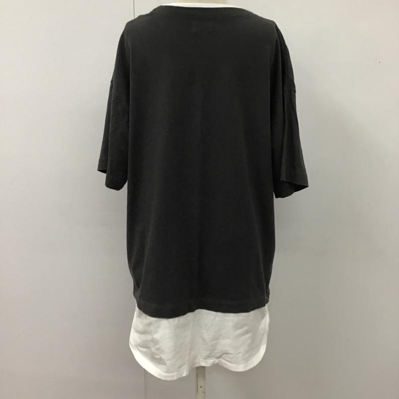 コーエン coen Tシャツ 半袖 7625-610-0200 USAコットンレイヤード5分袖 M 無地 チャコールグレー / チャコールグレー / X 白 / ホワイト /  レディース USED 古着 中古 10116806
