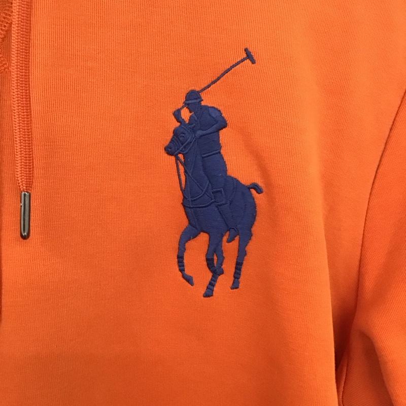 ポロラルフローレン POLO RALPH LAUREN パーカー 長袖 長袖パーカー プルオーバーパーカー スウェット S ロゴ、文字 橙 / オレンジ /  メンズ USED 古着 中古 10131546