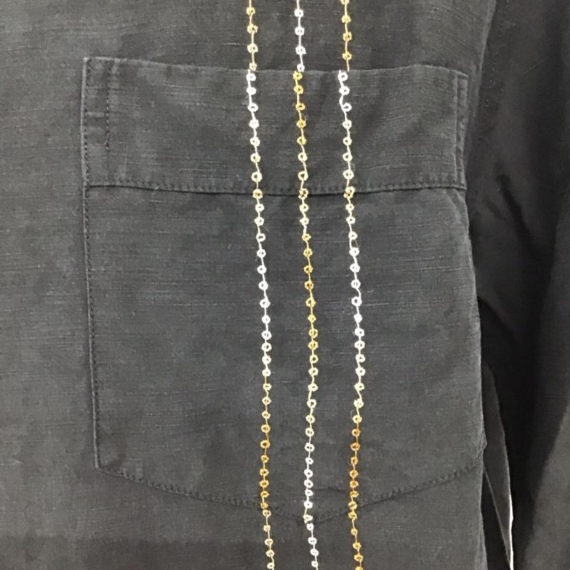 古着 USED シャツ、ブラウス 長袖 長袖シャツ カラーシャツ ポケットシャツ 長袖カットソー L プリント 黒 / ブラック /  メンズ USED 古着 中古 10119017