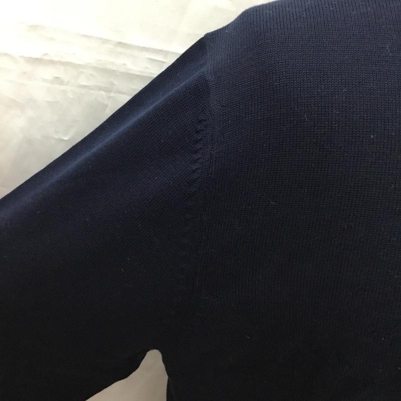 ブルックスブラザーズ BROOKS BROTHERS ニット、セーター 長袖 シルク コットン 襟付き M 無地 紺 / ネイビー /  メンズ USED 古着 中古 10112878