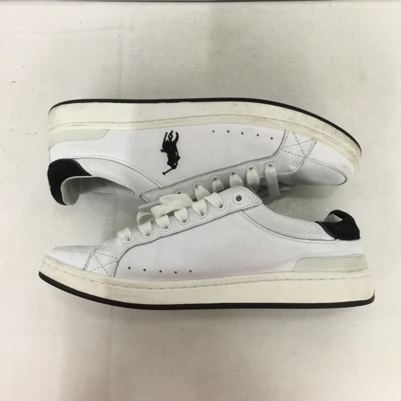 ポロバイラルフローレン Polo by RALPH LAUREN スニーカー スニーカー 13297 ローカット UK6.5 US：7.5 ロゴ、文字 白 / ホワイト / X 黒 / ブラック /  メンズ USED 古着 中古 10136295