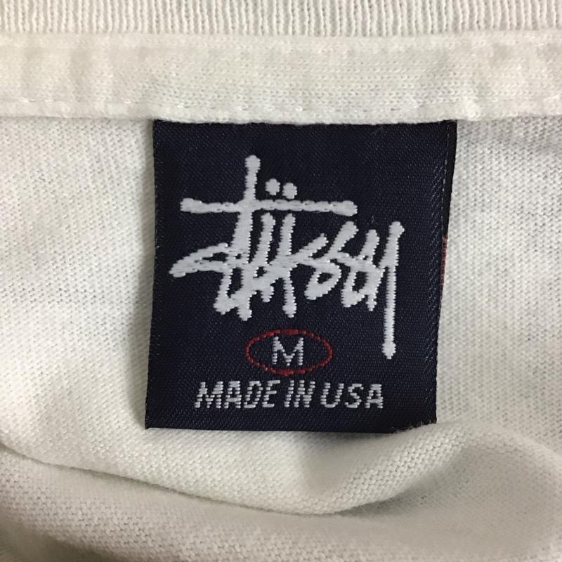 ステューシー STUSSY Tシャツ 半袖 半袖カットソー プリントTシャツ クルーネックカットソー M ロゴ、文字 白 / ホワイト /  メンズ USED 古着 中古 10131385