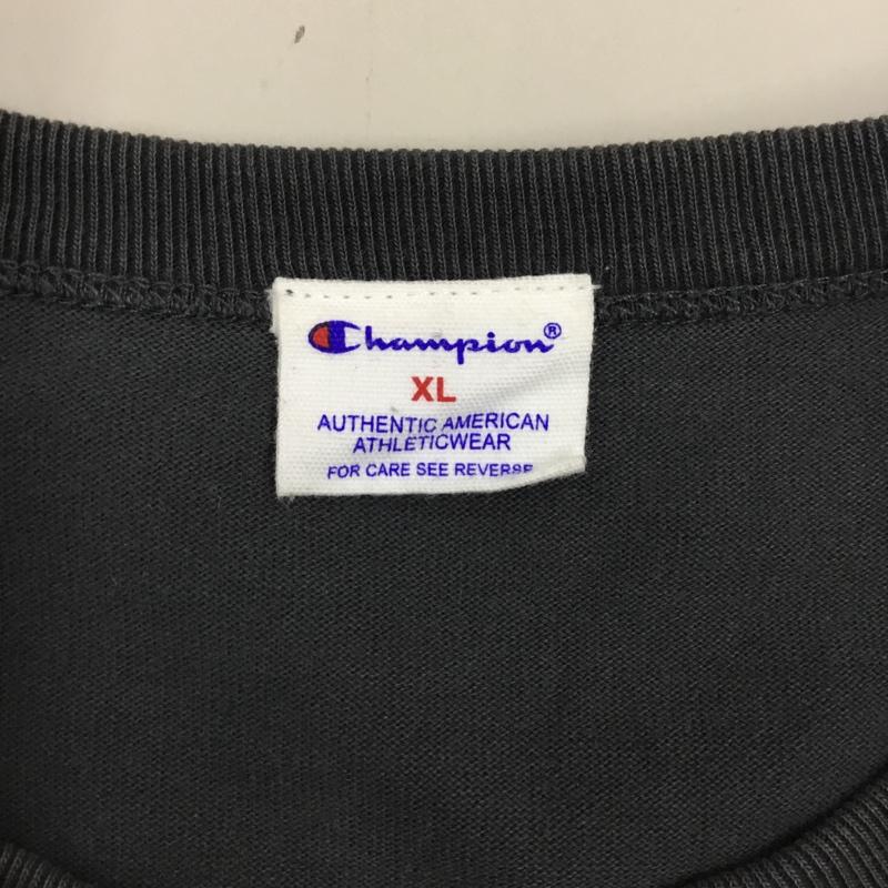 チャンピオン Champion カットソー 長袖 c8-s404 リブ切替ロングスリーブ 長袖Tシャツ 長袖カットソー XL 無地 黒 / ブラック /  メンズ USED 古着 中古 10121776