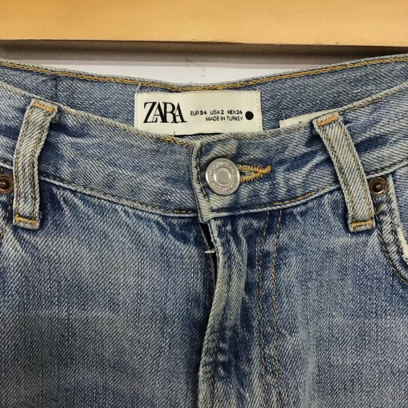 ザラ ZARA パンツ デニム、ジーンズ デニムパンツ ワイドパンツ カジュアルパンツ 34インチ 無地 インディゴ / インディゴ /  レディース USED 古着 中古 10142711