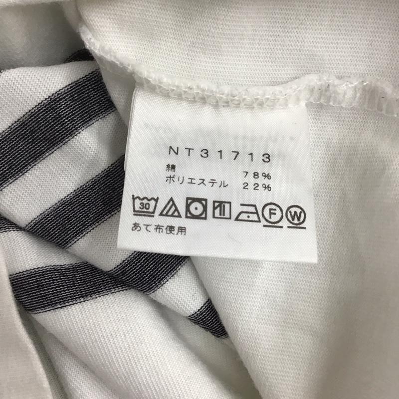 ザノースフェイス THE NORTH FACE Tシャツ 半袖 NT31713 半袖カットソー クルーネックカットソー XL ボーダー柄 白 / ホワイト / X 黒 / ブラック /  メンズ USED 古着 中古 10135930