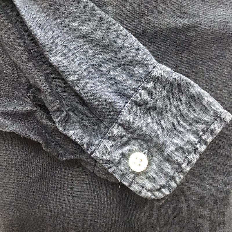 マニュアル アルファベット MANUAL ALPHABET シャツ、ブラウス 長袖 長袖シャツ プルオーバーシャツ 長袖カットソー L 無地 紺 / ネイビー /  メンズ USED 古着 中古 10116191