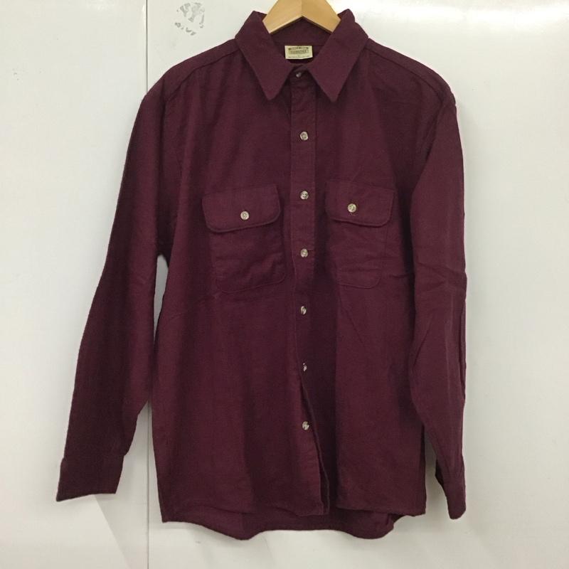ファイブブラザー FIVE BROTHER シャツ、ブラウス 長袖 長袖シャツ 90s usa製 シャモアクロス L 無地 えんじ / ワインレッド /  メンズ USED 古着 中古 10128690