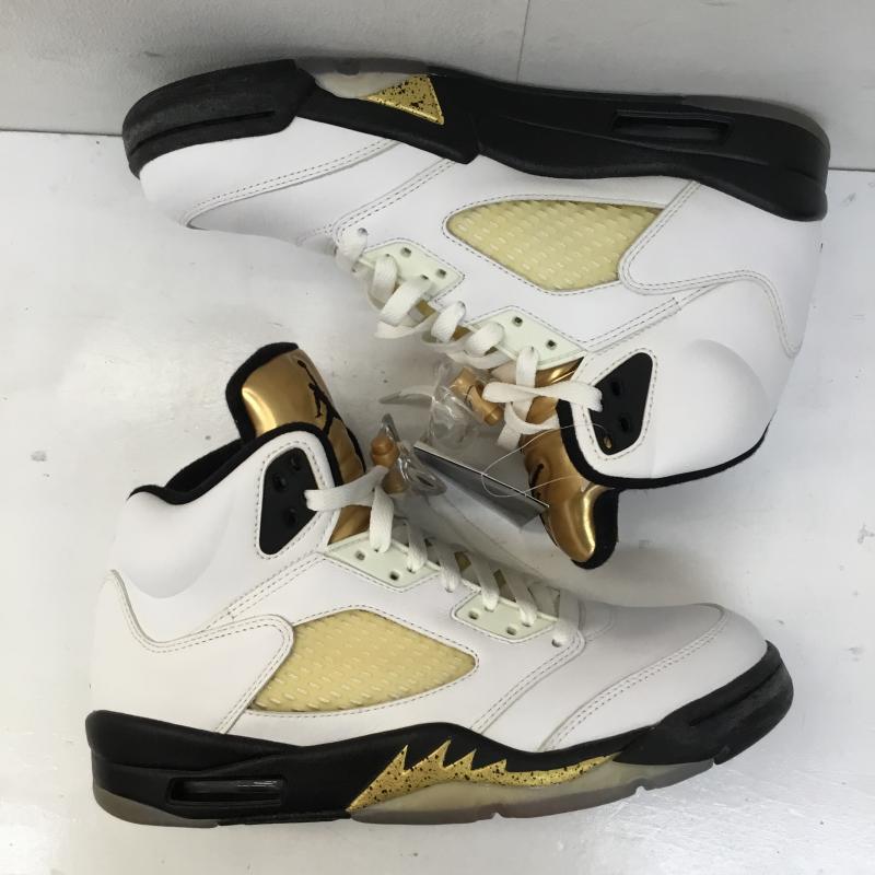 ナイキ NIKE スニーカー スニーカー 136027-133 Air Jordan 5 Retro Olympic 26.0cm ロゴ、文字 白 / ホワイト / X 金 / ゴールド /  メンズ USED 古着 中古 10140756