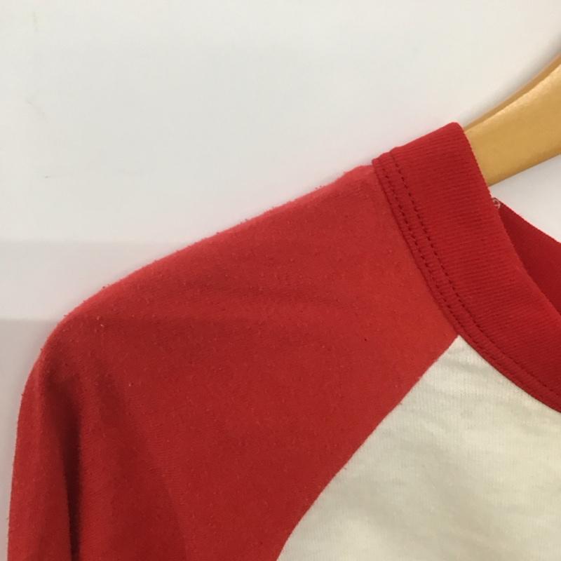 ラッセルアスレティック Russell Athletic カットソー 七分袖 長袖カットソー プリントカットソー ラグラン XL プリント 白 / ホワイト / X 赤 / レッド /  メンズ USED 古着 中古 10146462