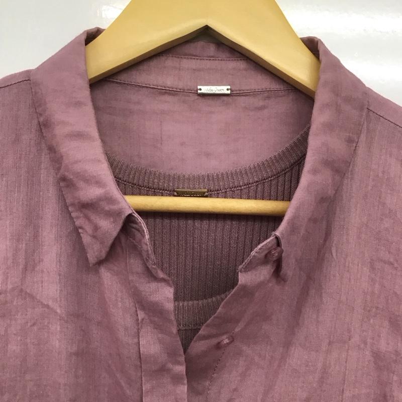 ミラオーウェン Mila Owen セットアップ セットアップ 09WF0212012 ニットドッキングワンピース シャツセットアップ 1 無地 紫 / パープル /  レディース USED 古着 中古 10142272