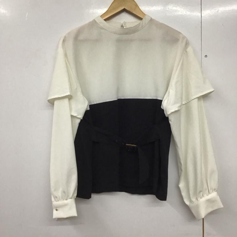シーピーシーエム CPCM シャツ、ブラウス 長袖 FREE 無地 白 / ホワイト / X 黒 / ブラック /  レディース USED 古着 中古 10143995