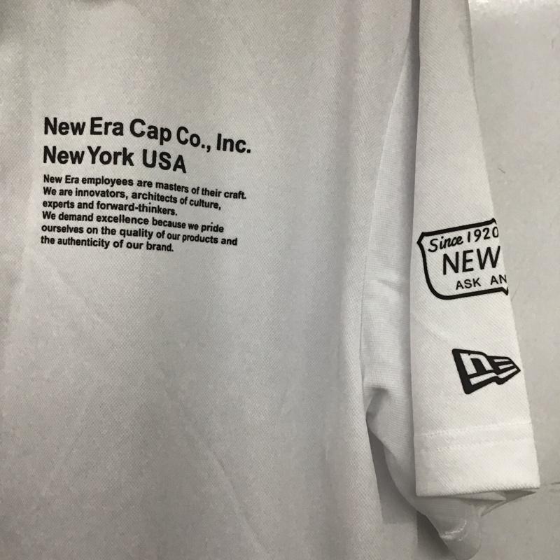 ニューエラ NEW ERA ポロシャツ 半袖 半袖ポロシャツ カラーシャツ 半袖カットソー XL ロゴ、文字 白 / ホワイト /  メンズ USED 古着 中古 10147316