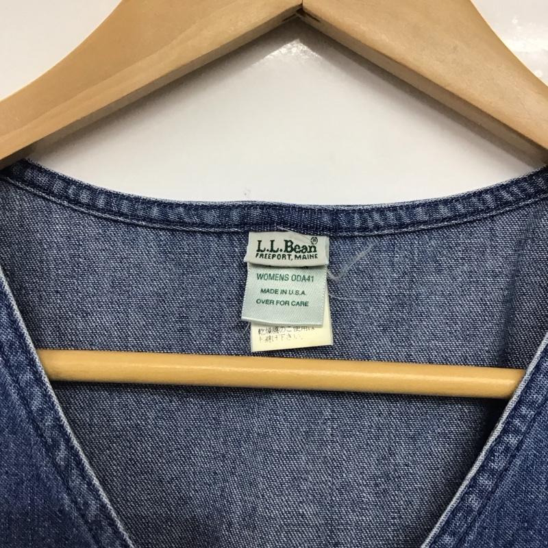 エルエルビーン L.L.Bean ワンピース ロングスカート ノースリーブ デニム フロントボタン 無地 青 / ブルー /  レディース USED 古着 中古 10146514