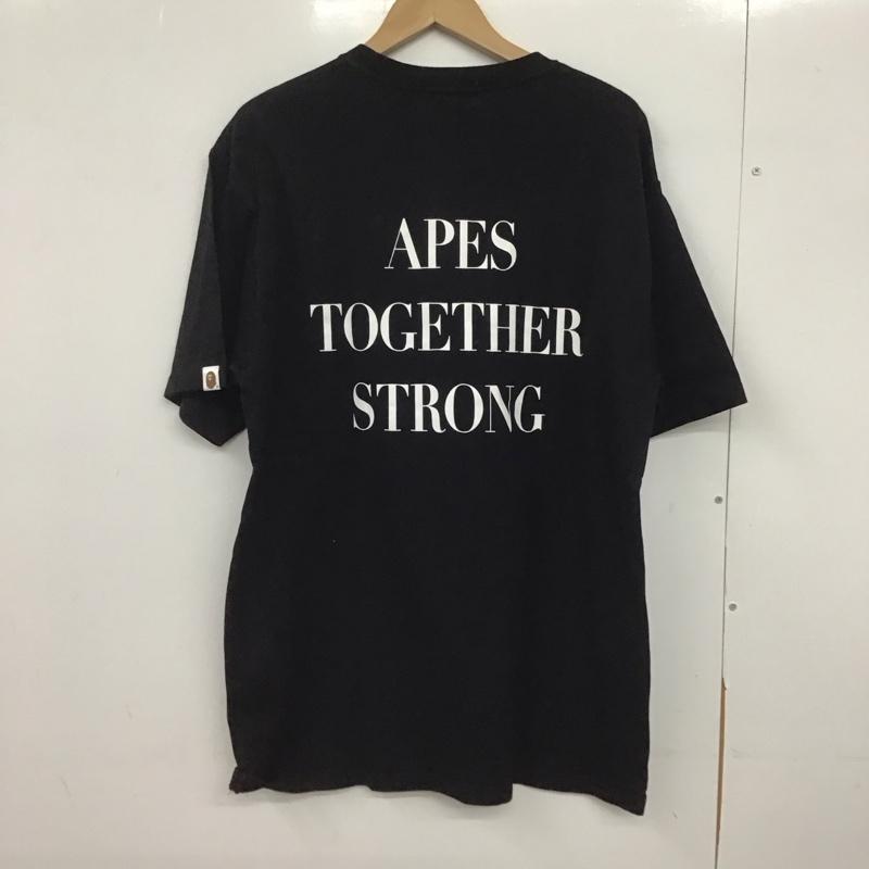 アベイシングエイプ A BATHING APE Tシャツ 半袖 半袖カットソー プリントTシャツ クルーネックカットソー XL プリント 黒 / ブラック /  メンズ USED 古着 中古 10146830