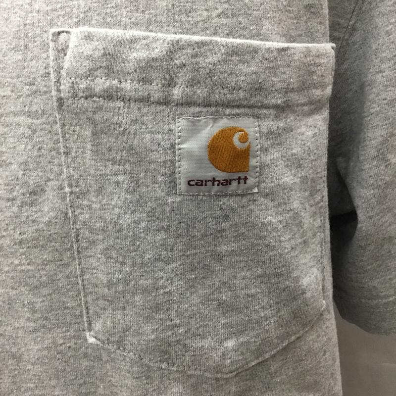 カーハート Carhartt Tシャツ 半袖 半袖カットソー 無地Tシャツ クルーネックカットソー S ロゴ、文字 灰 / グレー /  メンズ USED 古着 中古 10114137