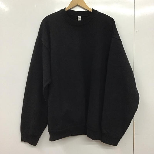 ロサンゼルスアパレル LOS ANGELES APPAREL トレーナー 長袖 長袖トレーナー スウェット クルーネック プルオーバー XL 無地 黒 / ブラック /  メンズ USED 古着 中古 10144774