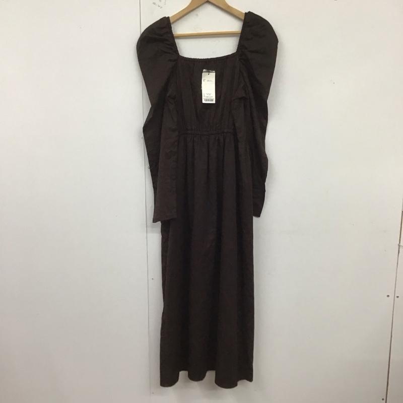 マウジー MOUSSY ワンピース ロングスカート 010CA330-7370 GATHER SLEEVE DRESS 2 無地 茶 / ブラウン /  レディース USED 古着 中古 10124802