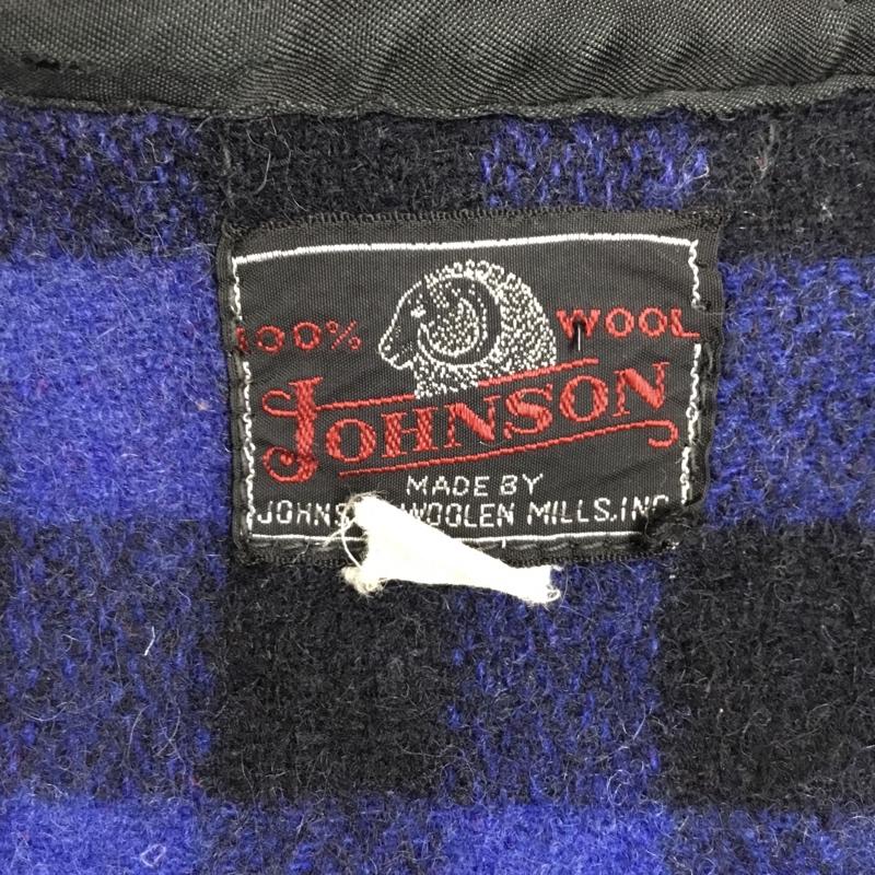 ジョンソン JOHNSON ジャケット、上着 ジャケット、ブレザー ジップアップジャケット カジュアルジャケット アウター チェックジャケット 70S シングルマッキーノ チェック 青 / ブルー /  メンズ USED 古着 中古 10106600
